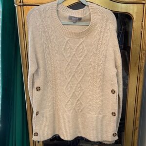 Marled Cream Cable Knit Sweater